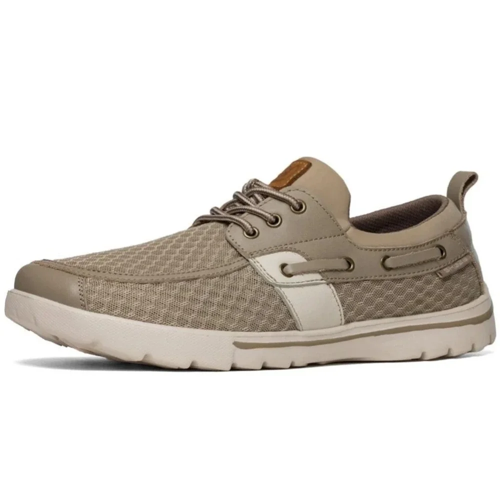Skuze Del Marina Mens Tan Mesh Boat Shoes Lightweight Comfort Sneakers Size 6